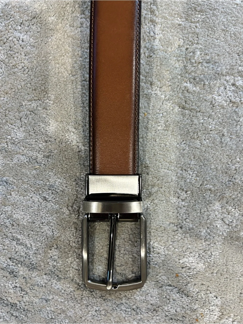 Men's Reversible Brown & Black Leather Belt - Classic Dress Belt
